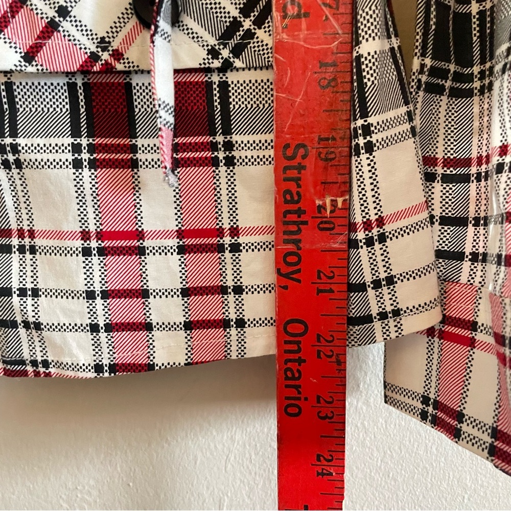 Vintage “K TEEN” White & Red Plaid Drawstring Collar Blouse –Size Large Like New - Picture 16 of 16